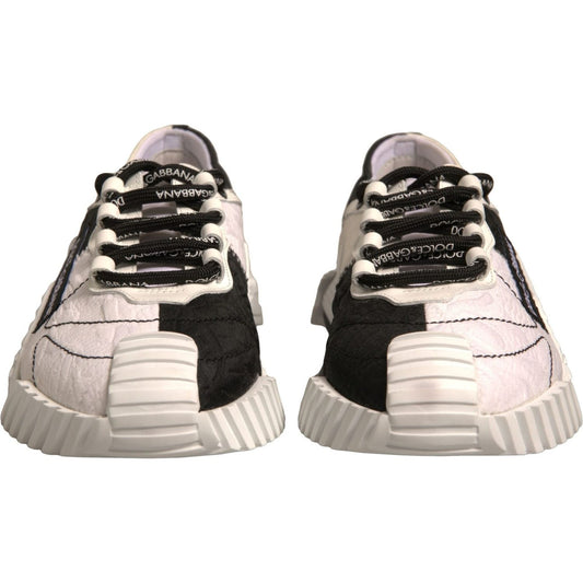 Dolce & Gabbana White Black NS1 Low Top Sports Sneakers Shoes