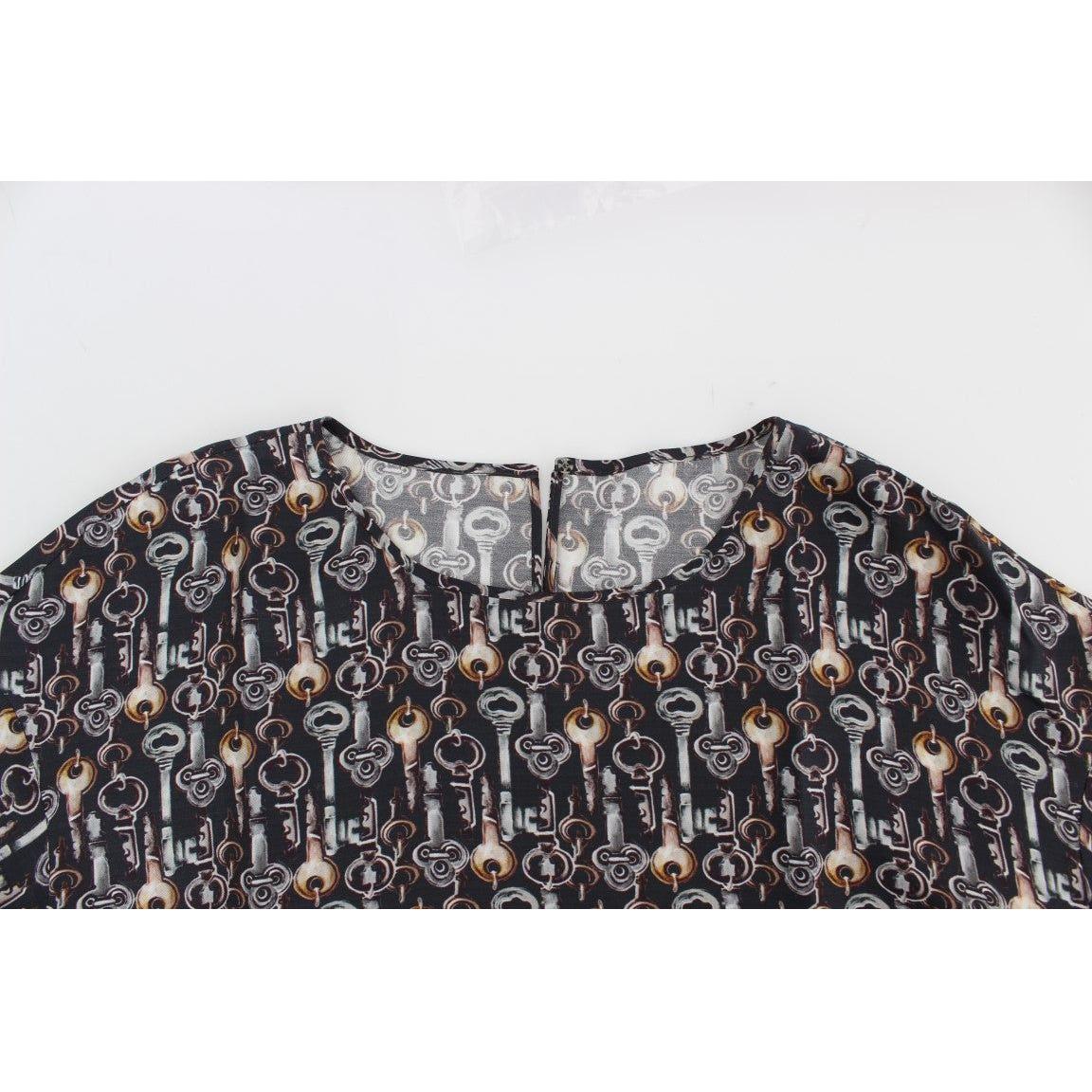 Dolce & Gabbana Enchanted Sicily Silk Blouse with Key Print Dolce & Gabbana