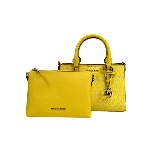 Michael Kors Charlotte 3 in 1 Satchel Bag Crossbody Golden Yellow