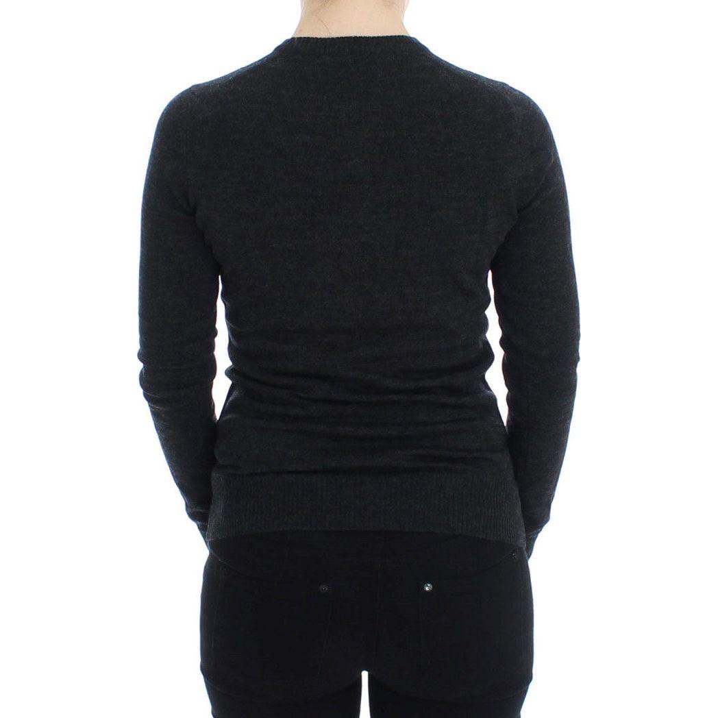 Dolce & Gabbana Gray Wool Button Cardigan Sweater
