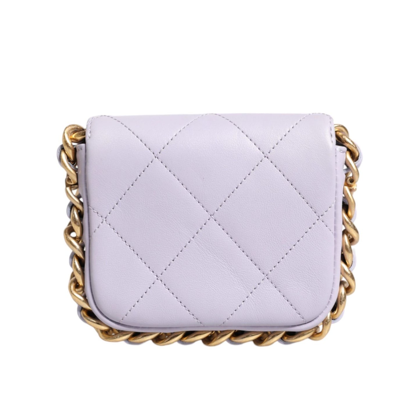 Chanel Blue Quilted Calfskin Framing Chain Flap Mini crossbody Bag