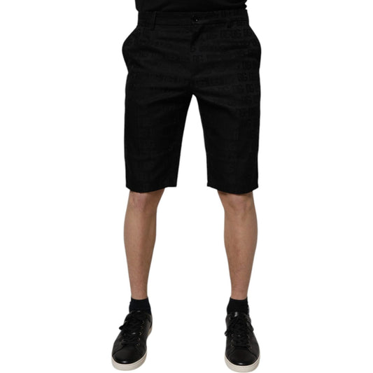 Dolce & Gabbana Black Cotton Casual Mid Waist Chino Shorts