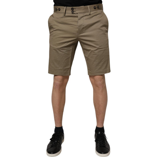 Dolce & Gabbana Dark Khaki Cotton Stretch Casual Chino Shorts