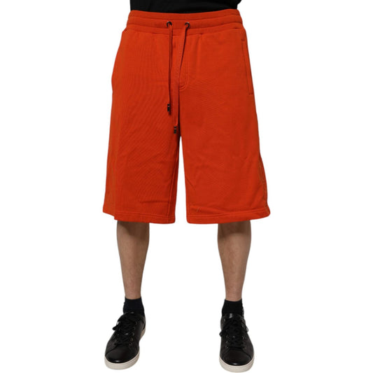 Dolce & Gabbana Red Cotton Blend Mid Waist Men Bermuda Shorts