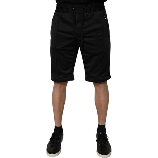 Dolce & Gabbana Black Polyester Mid Waist Men Bermuda Shorts