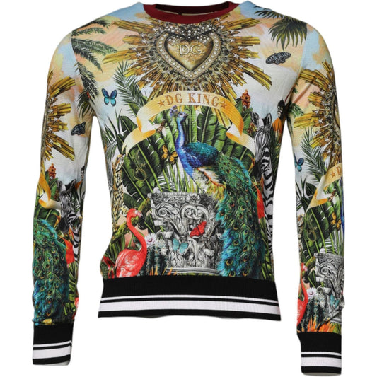 Dolce & Gabbana Multicolor Jungle DG King Pullover Sweater