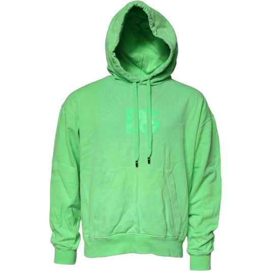 Dolce & Gabbana Green Logo Hooded Pullover Sweatshirt Sweater