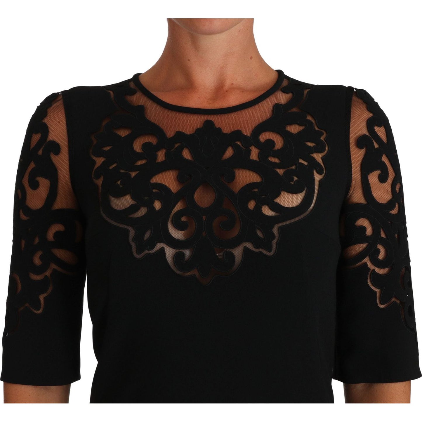 Dolce & Gabbana Elegant Black Cut-Out Detail Dress Dolce & Gabbana