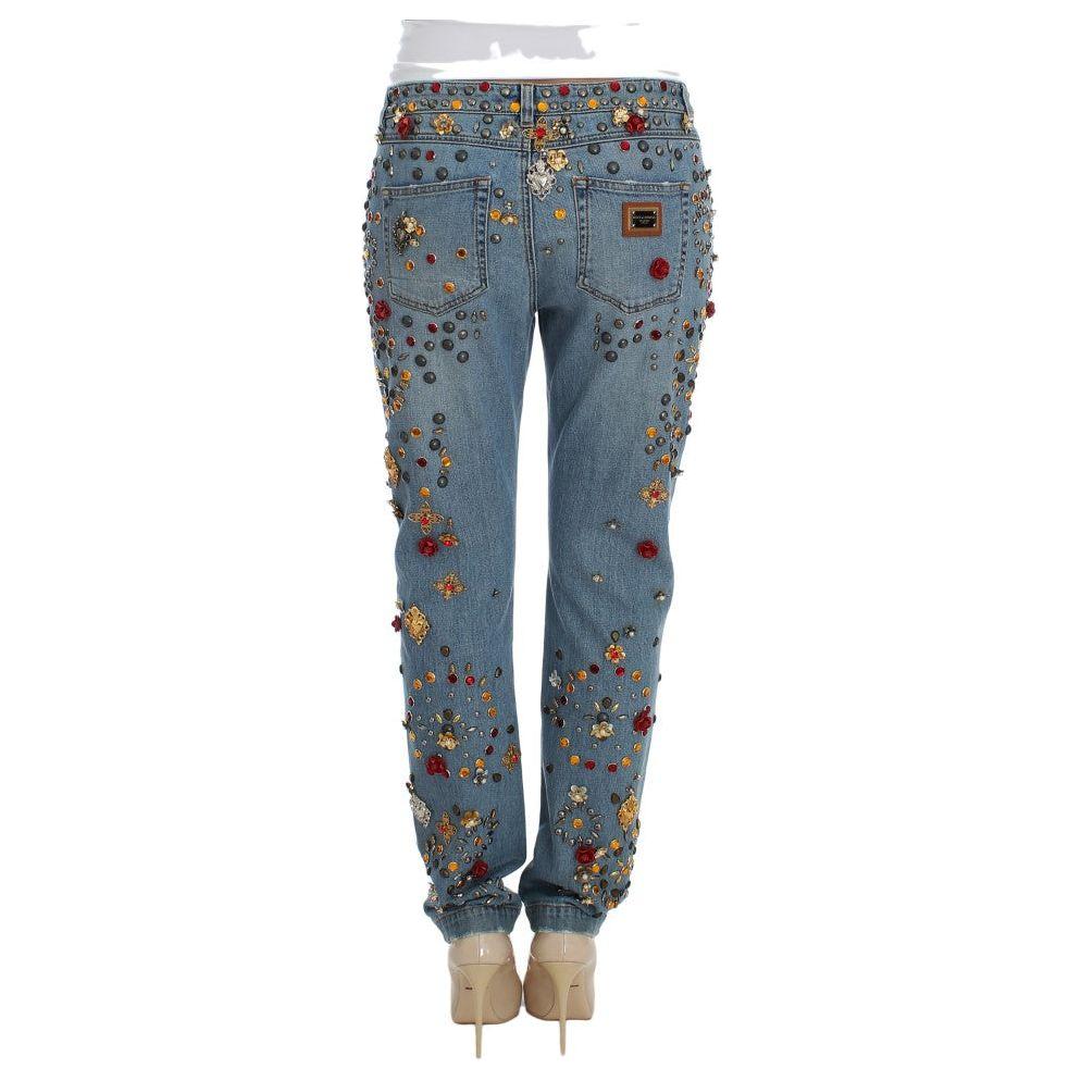 Dolce & Gabbana Enchanted Sicily Crystal Heart Boyfriend Jeans Dolce & Gabbana