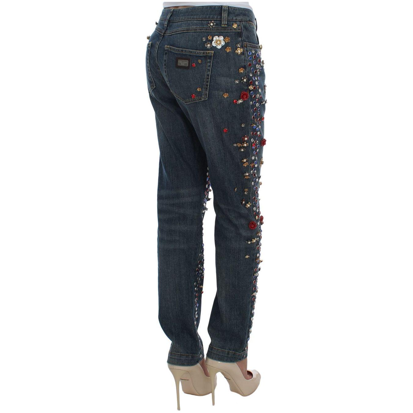 Dolce & Gabbana Enchanted Sicily Crystal Heart Boyfriend Jeans Dolce & Gabbana