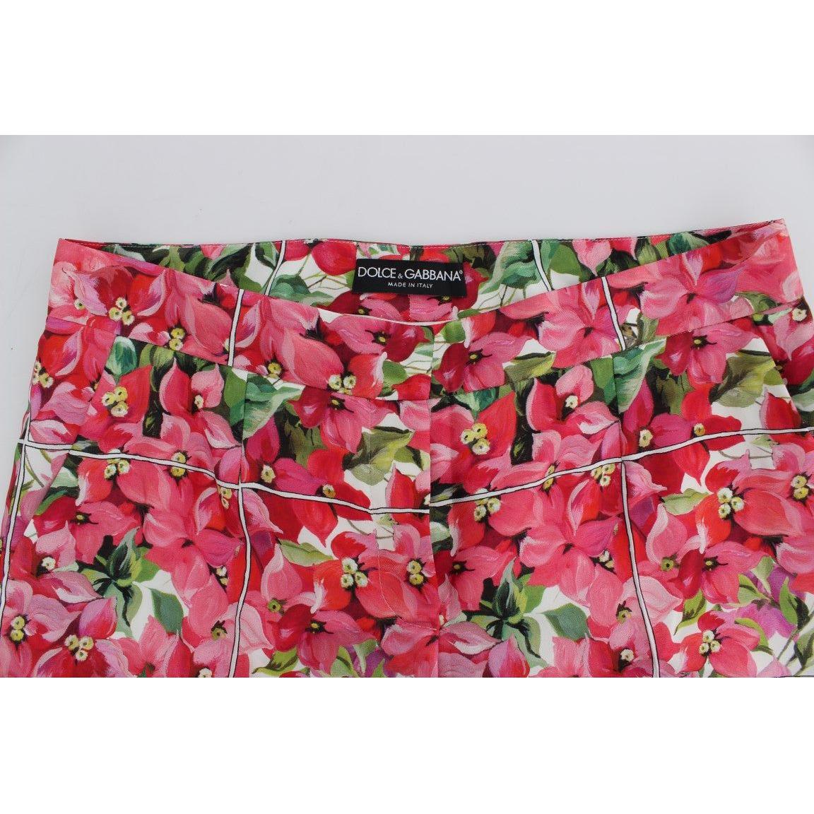 Dolce & Gabbana Multicolor Floral Silk Capri Pants Dolce & Gabbana