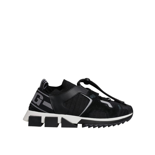 Dolce & Gabbana Black Mesh Sorrento Trekking Sneakers Shoes