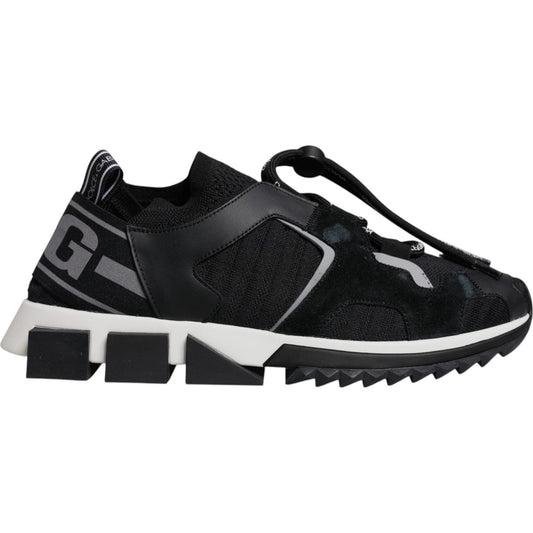 Dolce & Gabbana Black Mesh Sorrento Trekking Sneakers Shoes
