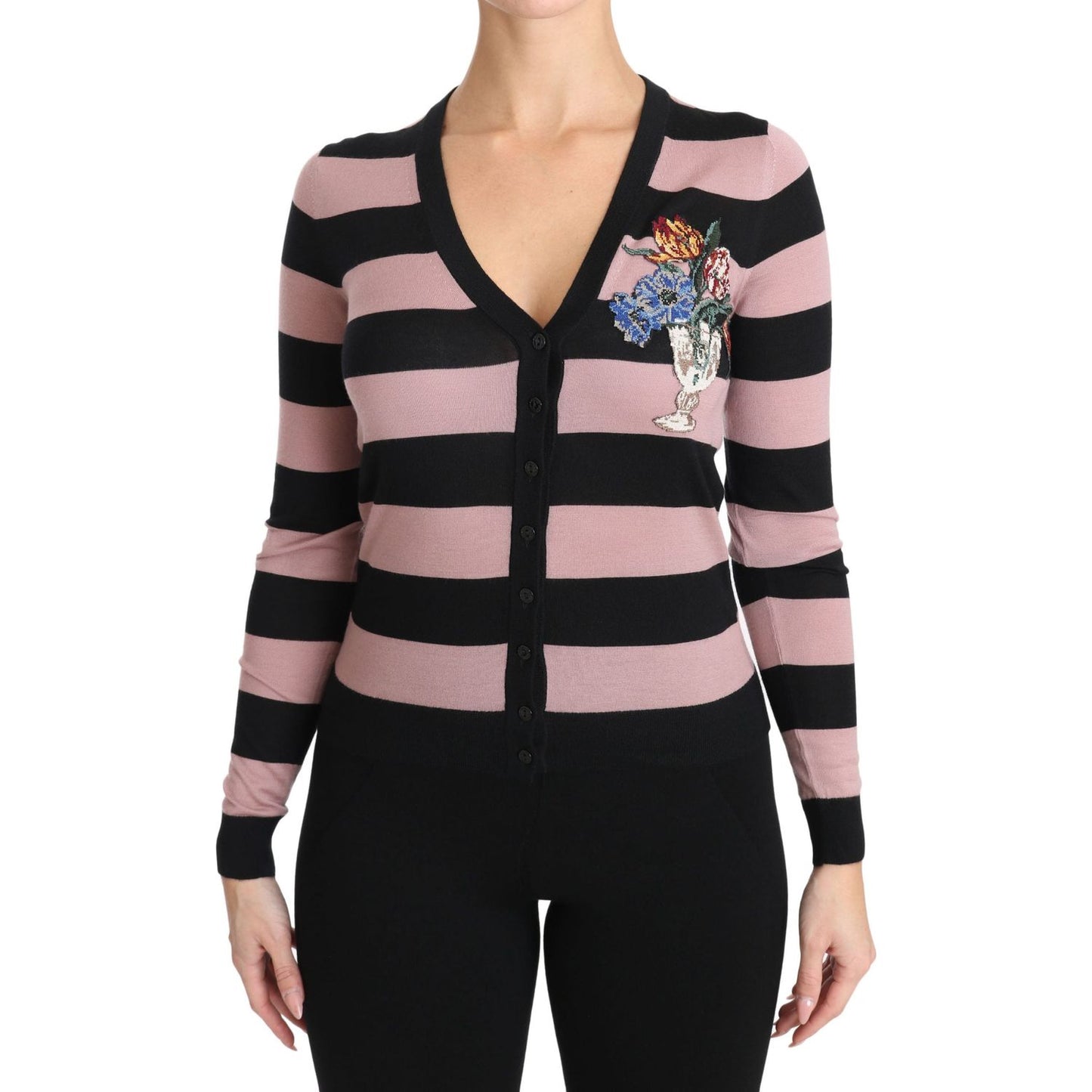 Dolce & Gabbana Elegant Floral Embroidered Cashmere Cardigan Dolce & Gabbana