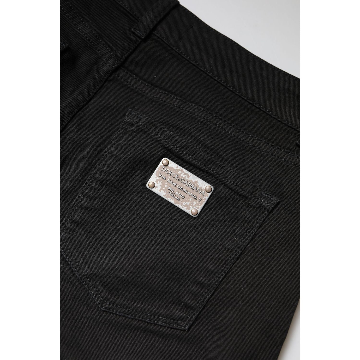 Dolce & Gabbana Black Cotton High Waist Skinny Denim Jeans