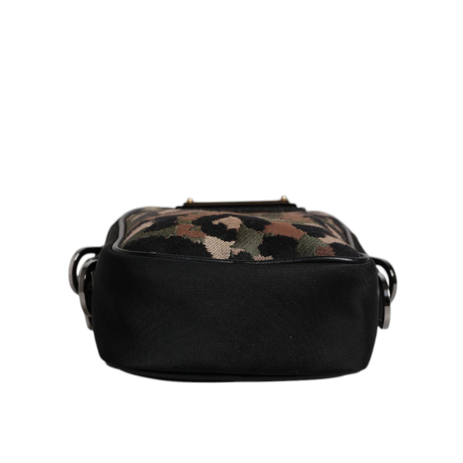 Dolce & Gabbana Multicolor Leopard Jacquard Logo Plaque Neck Strap Bag