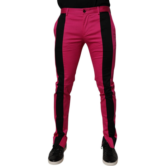 Dolce & Gabbana Pink Black Stripe Slim Fit Men Dress Pants 1728,67345645728,Clothing,Dolce & Gabbana,IT48 | M,Jeans & Pants - Men - Clothing,Material: 98% Cotton 2% Elastane,Men,Men - Clothing,New with tags,Pink Dolce & Gabbana PAN75169-48