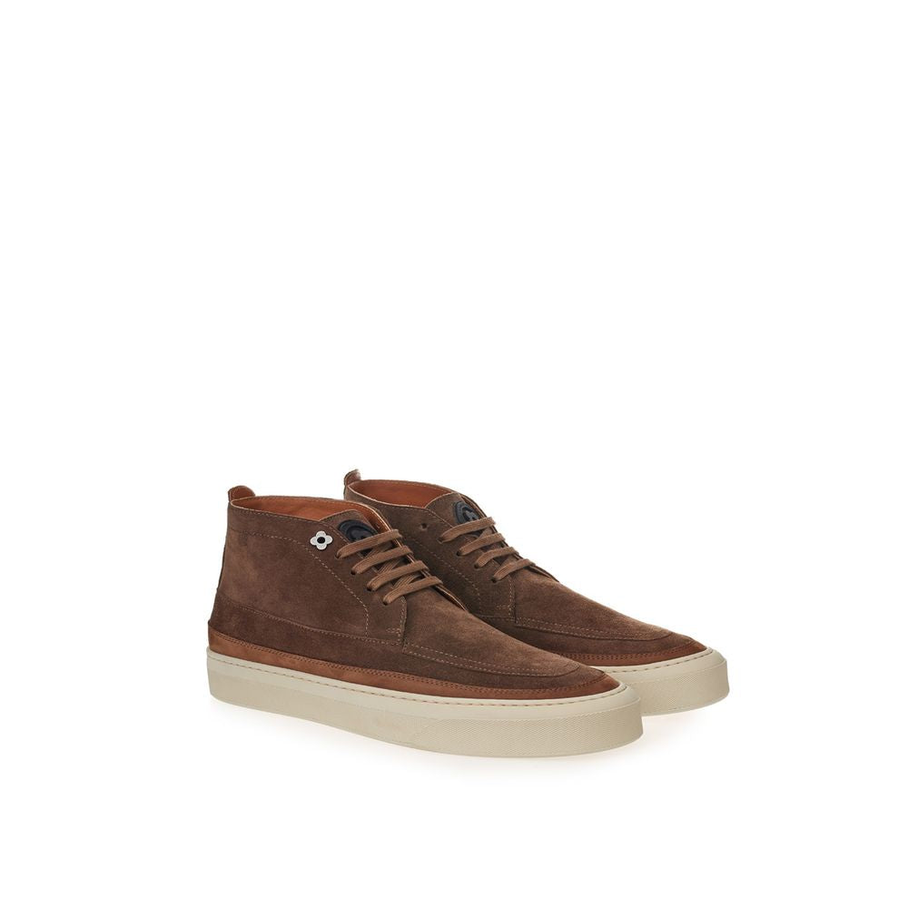 Lardini Brown Suede Leather Athletic Sneakers
