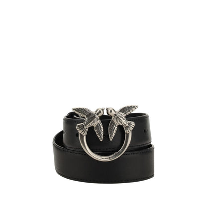 PINKO Black Calf Leather Bos Taurus Regular Belt