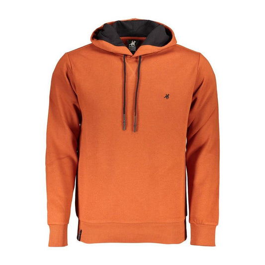 U.S. Grand Polo Elegant Bronze Hooded Sweatshirt with Embroidery U.S. Grand Polo Chocolate