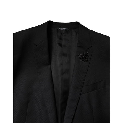 Dolce & Gabbana Black Wool Single Breasted 2 Piece Suit