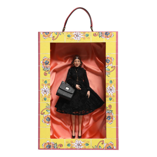 Dolce & Gabbana Black Dress Ceramic Porcelain Fashion Leather Sicily Dolls
