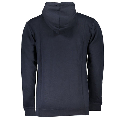 Cavalli Class Blue Cotton Men's Sweater Back View with Hood