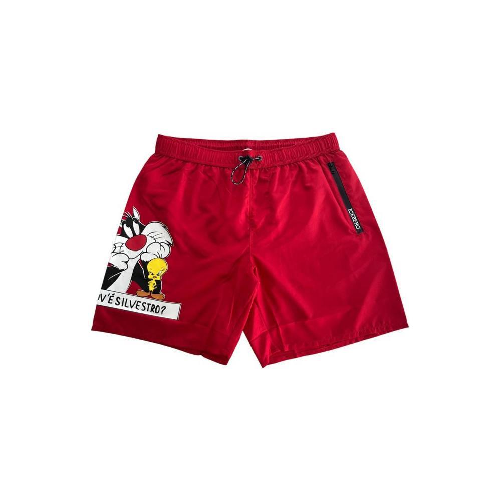 Iceberg Red Polyester Men Swim Short