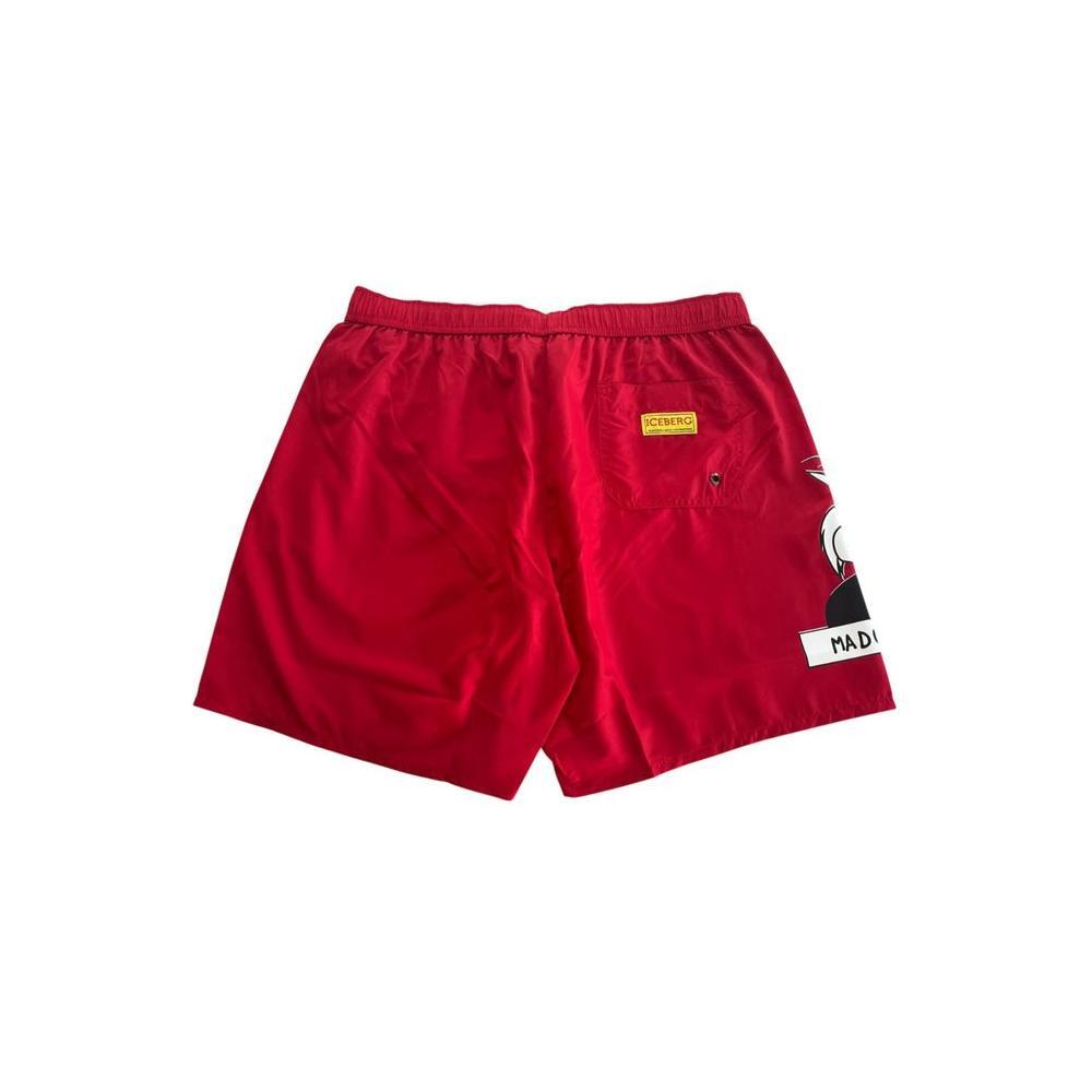 Iceberg Red Polyester Men Swim Short