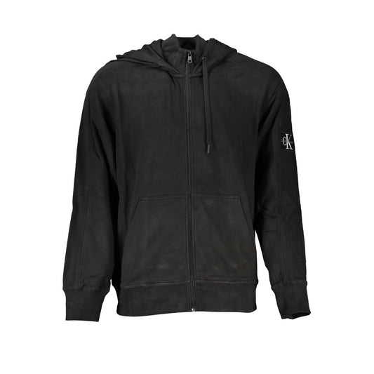 Calvin Klein elegant long sleeve hooded sweater with zip closure, made from 100% regenerative cotton. Features two central pockets.