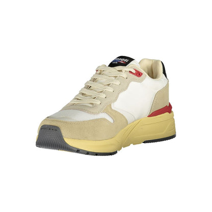 Blauer Beige Polyurethane Men Sneaker