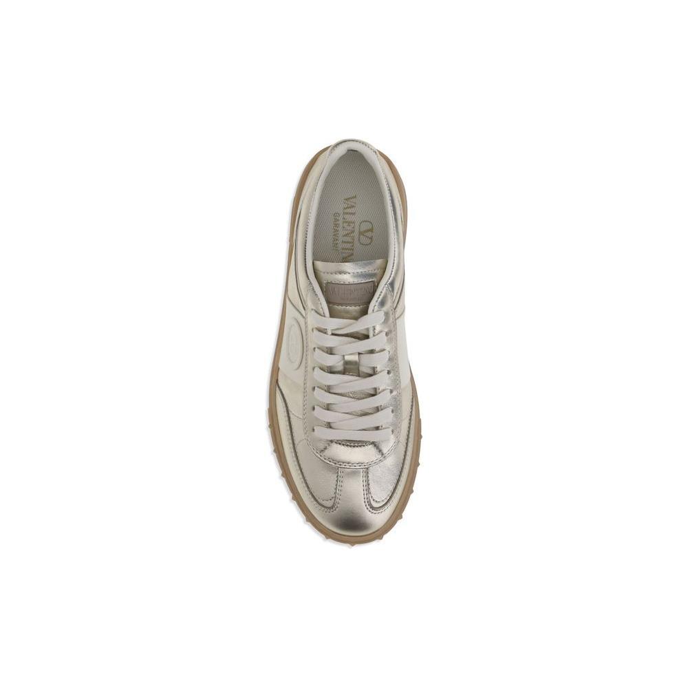Valentino Garavani Laminated leather Upvillage Sneakers 1728,72470364320,EU36.5/US6.5,EU36/US6,EU37.5/US7.5,EU37/US7,EU38.5/US8.5,EU39/US9,EU40/US10,EU41/US11,Gold,New with tags,Shoes,Sneakers - Women - Shoes,Valentino Garavani,Women,Women - Shoes Valenti
