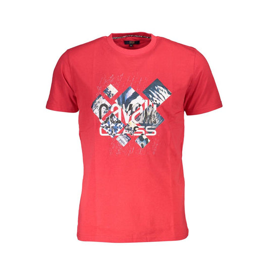 Cavalli Class Red Cotton Men T-Shirt