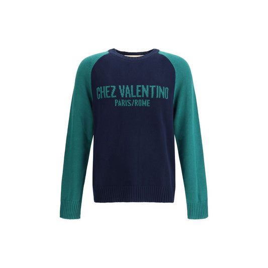 Valentino Blue Fleece Wool Sweatshirt