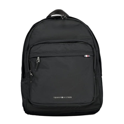 Tommy Hilfiger Black Polyester Men Backpack