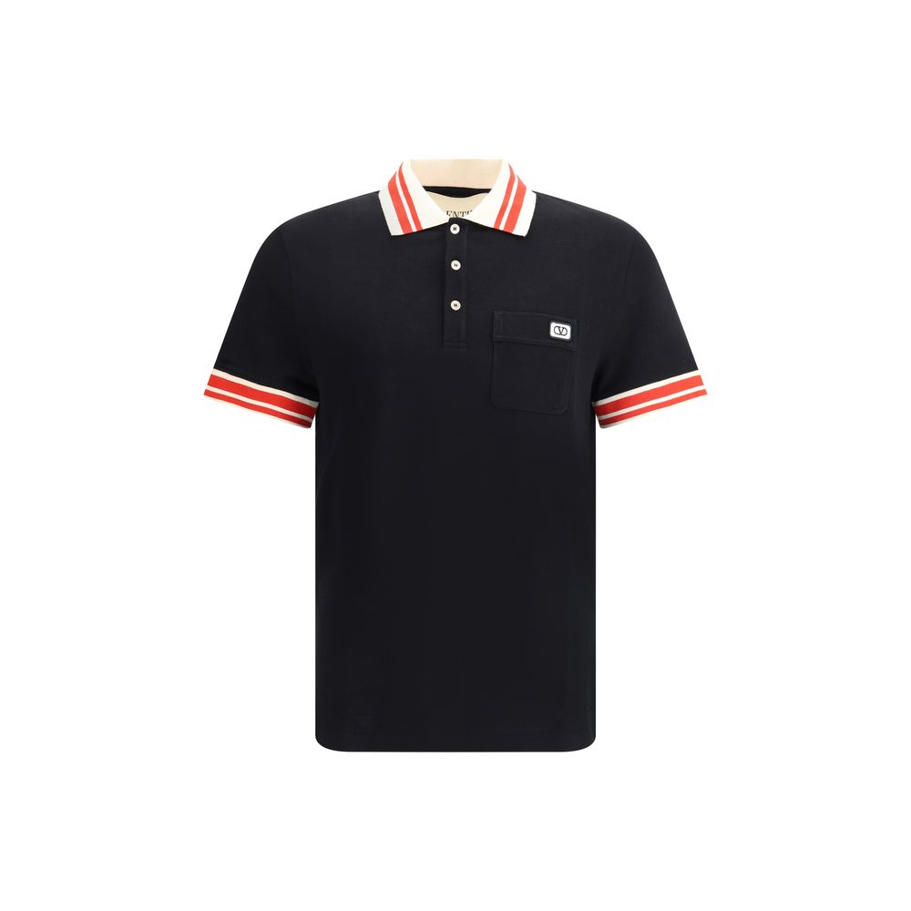 Valentino Black Cotton Polo Shirt