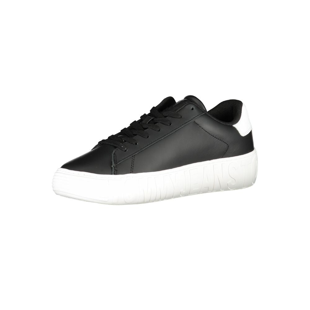 Tommy Hilfiger Black Polyurethane Men Sneaker