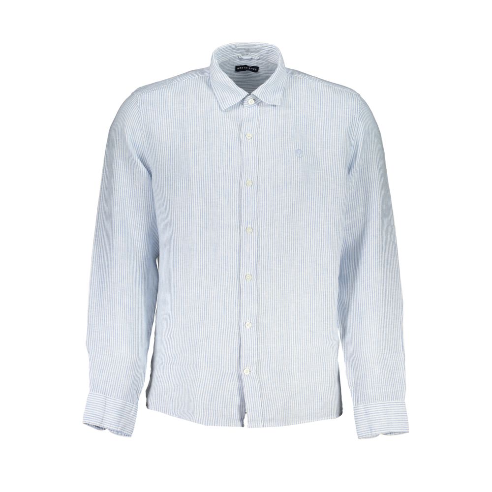 North Sails Blue Linen Dress Shirt North Sails