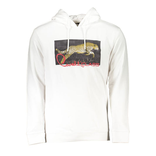 Cavalli Class Bianco Cotton Men Sweatshirt