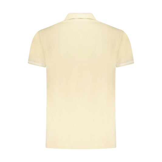 Cavalli Class beige cotton men's polo shirt back view with short sleeves and elegant detailing