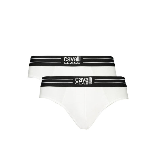 Cavalli Class White Cotton Briefs Cavalli Class