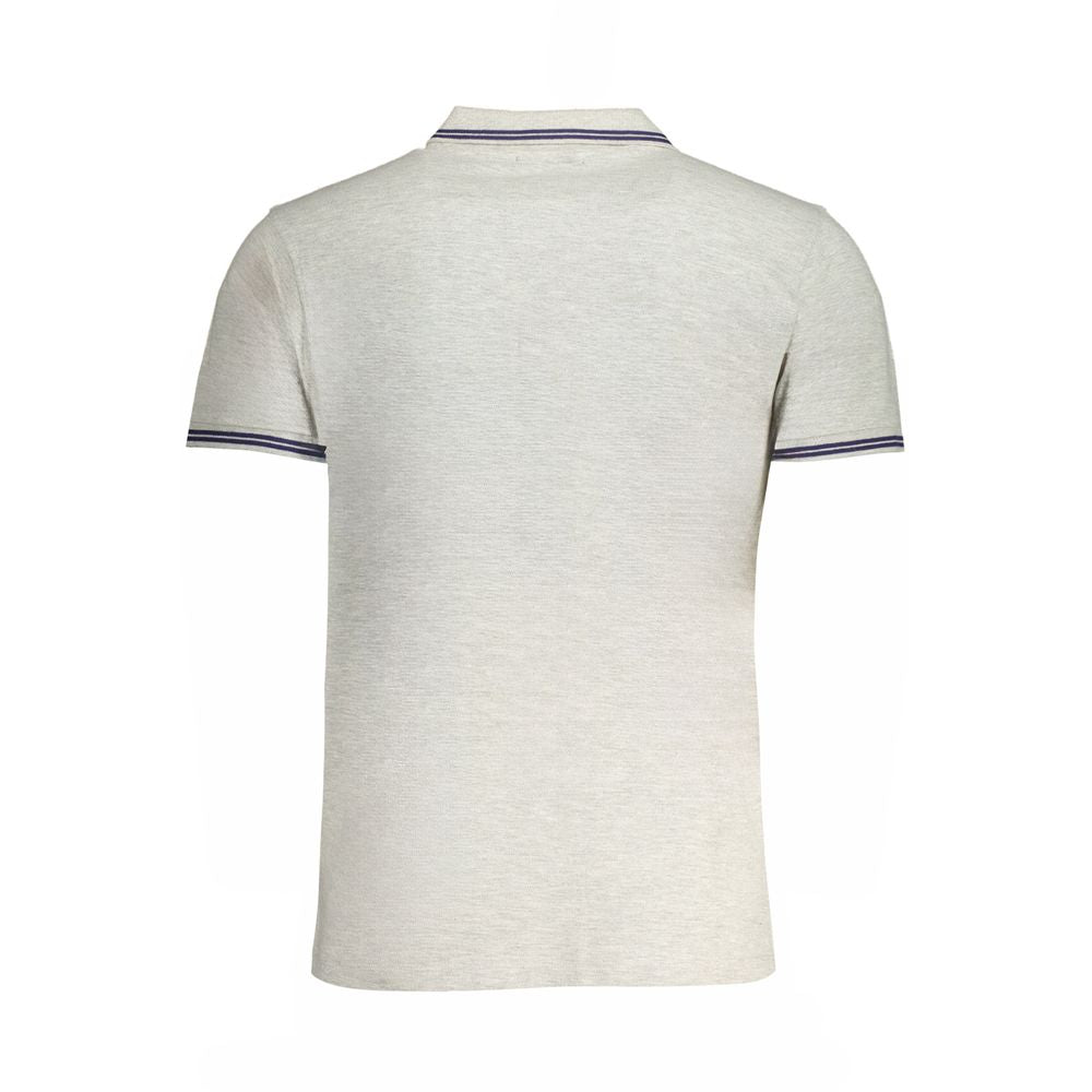 Cavalli Class Grigio Cotton Men Polo Shirt