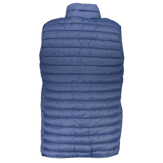 North Sails blue polyamide men's sleeveless jacket, back view showcasing quilted design and sporty style.