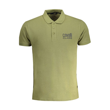 Cavalli Class Verde Cotton Men Polo Shirt