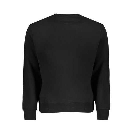 Back view of North Sails black cotton sweatshirt featuring long sleeves and crew neck design.