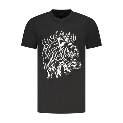 Cavalli Class Black Cotton Men T-Shirt