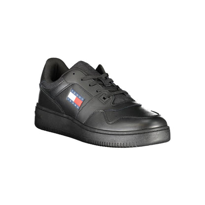 Tommy Hilfiger Black Leather Men's Sneaker