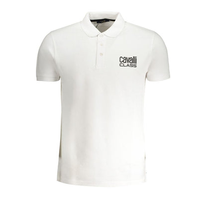 Cavalli Class "Bianco Cotton Men's Polo Shirt"