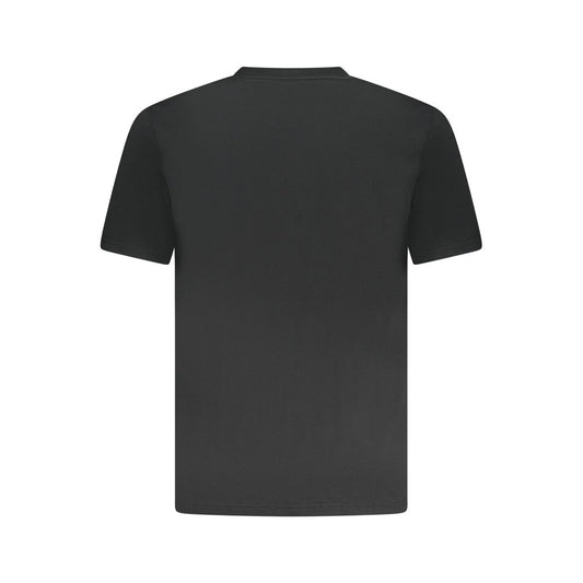 Back view of a black Converse cotton men's t-shirt with short sleeves, crew neck, and classic fit.
