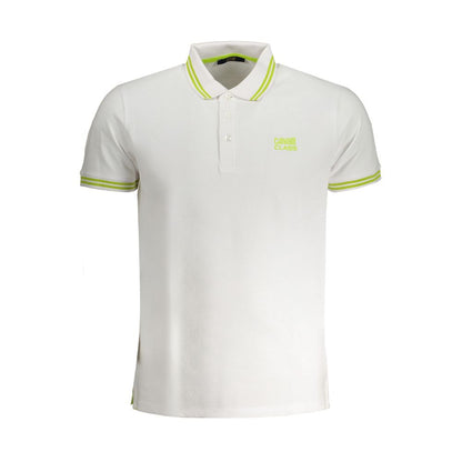 Cavalli Class White Cotton Men Polo Shirt